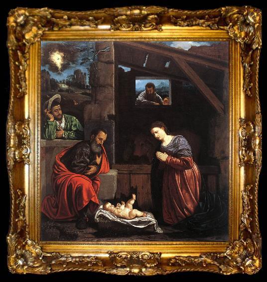 framed  SAVOLDO, Giovanni Girolamo Adoration of the Shepherds sw, ta009-2